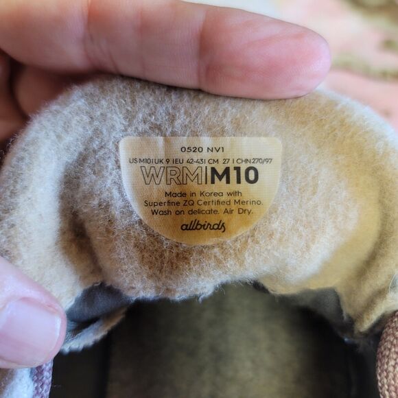 Allbirds WRM Wool Runners Lux Beige Shoes Mens Size 10 - Picture 7 of 8